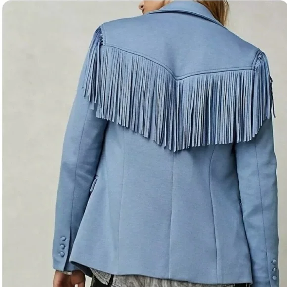 Free People Blue Memories Blazer NWT - Picture 2 of 8